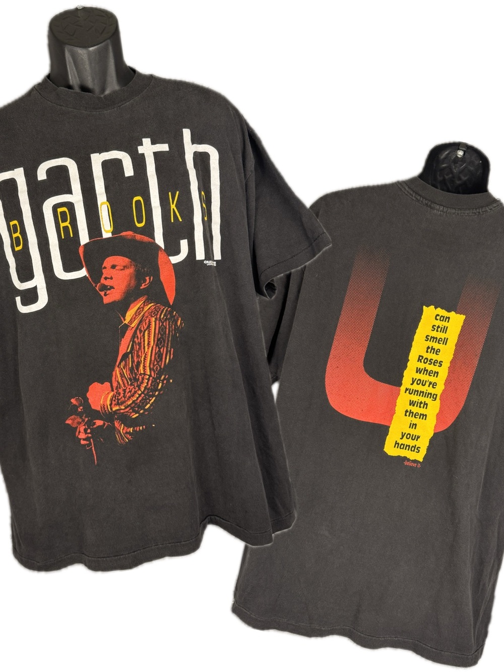 Vintage 1992 Garth Brooks Rare Tee Shirt Single Stitch Hanes Beefy T Fade XL 90s